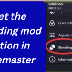 here you can find the blending option in kinemaster